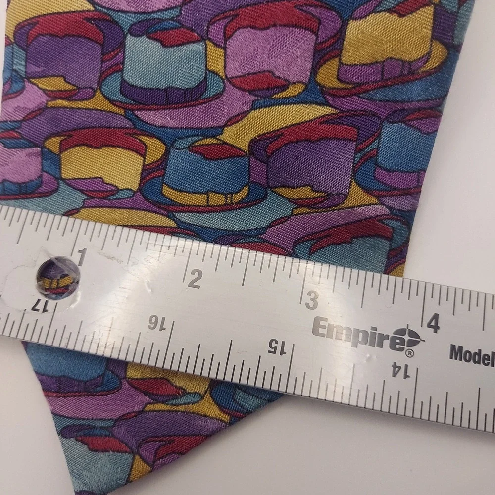 yApre for Tom‎ James Silk Necktie Hats Pattern Purple Blue Yellow Mens Read!